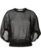 Givenchy Fishnet Top, Women's, Size: M, Black, Cotton/polyimide