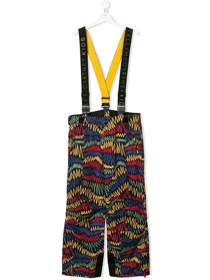 Stella Mccartney Kids Printed Suspender Trousers - Black