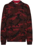 Valentino Camouflage Printed Hoodie - Red