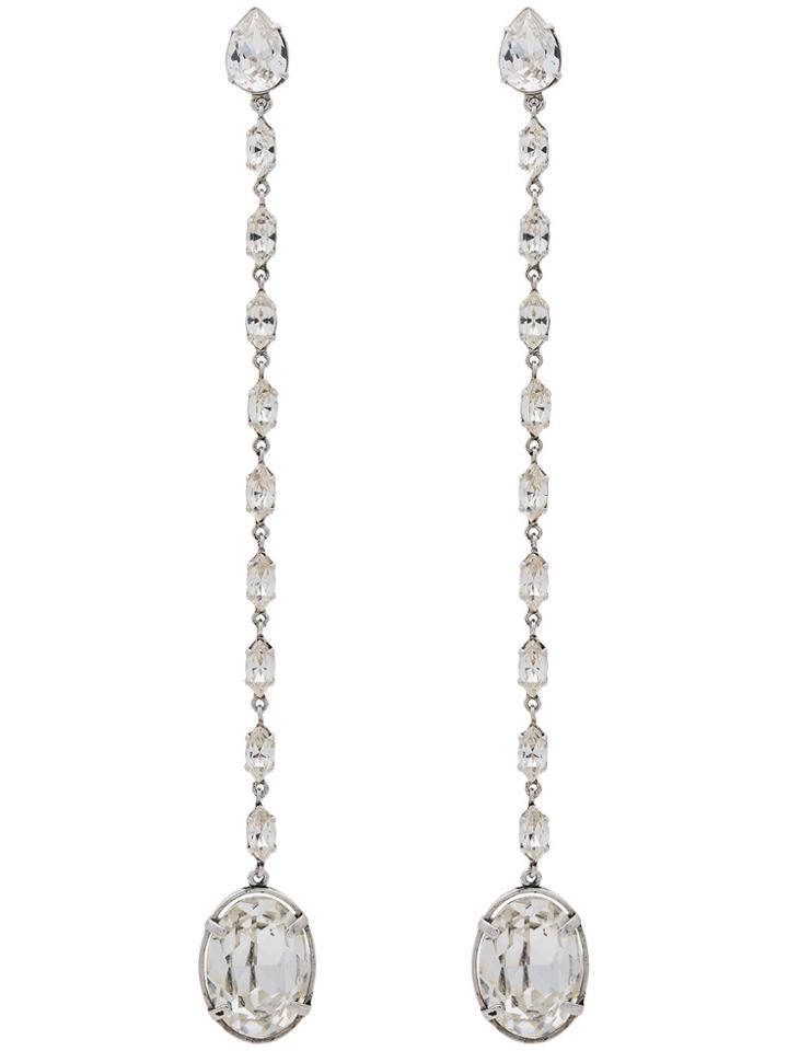 Saint Laurent Smoking Crystal Chain Earrings - Metallic