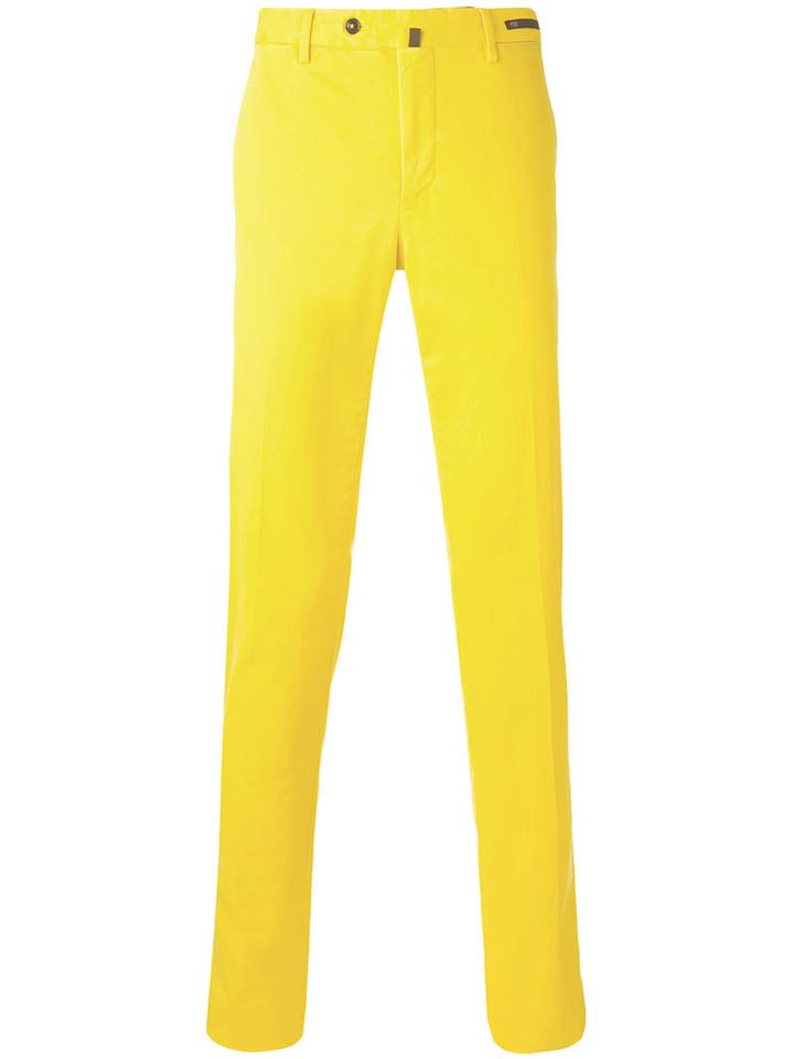 Pt01 - Slim-fit Trousers - Men - Cotton/spandex/elastane - 46, Yellow/orange, Cotton/spandex/elastane