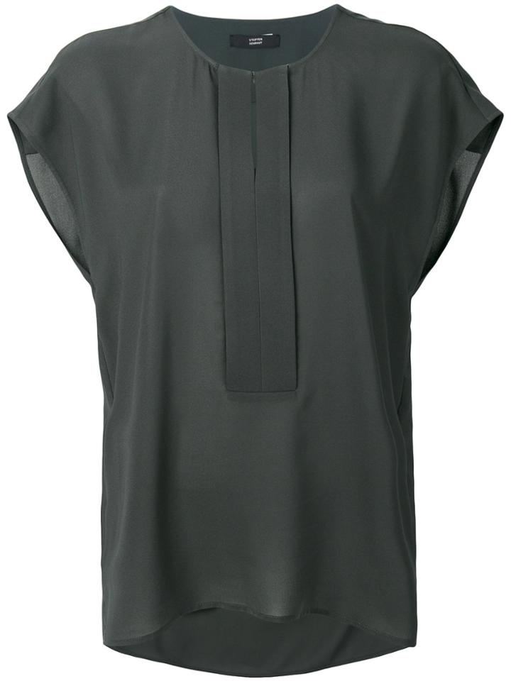 Steffen Schraut Pleated Front Placket Blouse - Grey