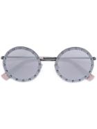 Valentino Eyewear Studded Round Sunglasses - Metallic