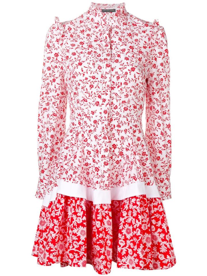 Alexander Mcqueen Floral Print Dress - White