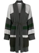 Fabiana Filippi Striped Knit Cardi-coat - Grey