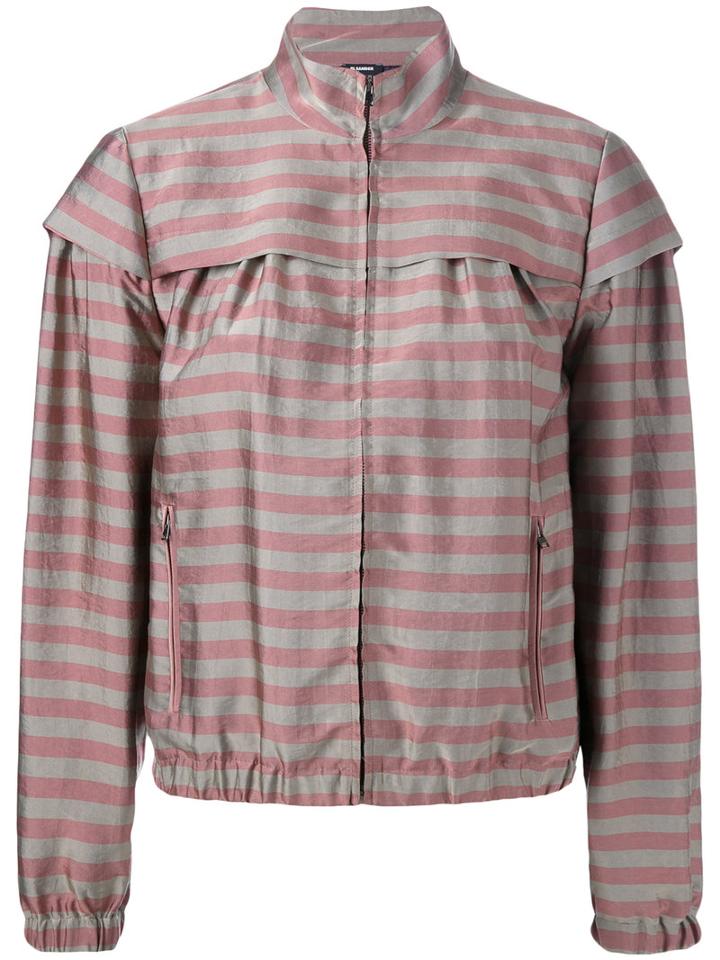Jil Sander Navy Striped Jacket, Women's, Size: 38, Grey, Polyamide/acetate/cupro