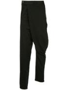 Julius Wrap-front Tapered Trousers - Black
