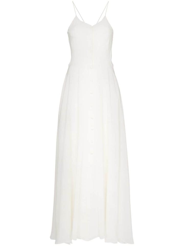 Deitas Olivia V-neck Silk Dress - White