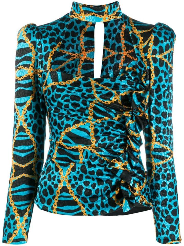 Giuseppe Di Morabito Chain And Animal Print Shirt - Blue