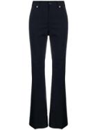 Mm6 Maison Margiela Pinstriped Flared Tailored Trousers - Blue