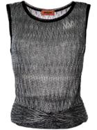 Missoni Zig Zag Sleeveless Cropped Top - Silver