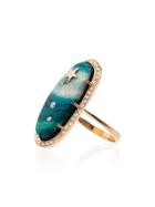 Andrea Fohrman 18k Yellow Gold Chrysocolla Star Diamond Ring