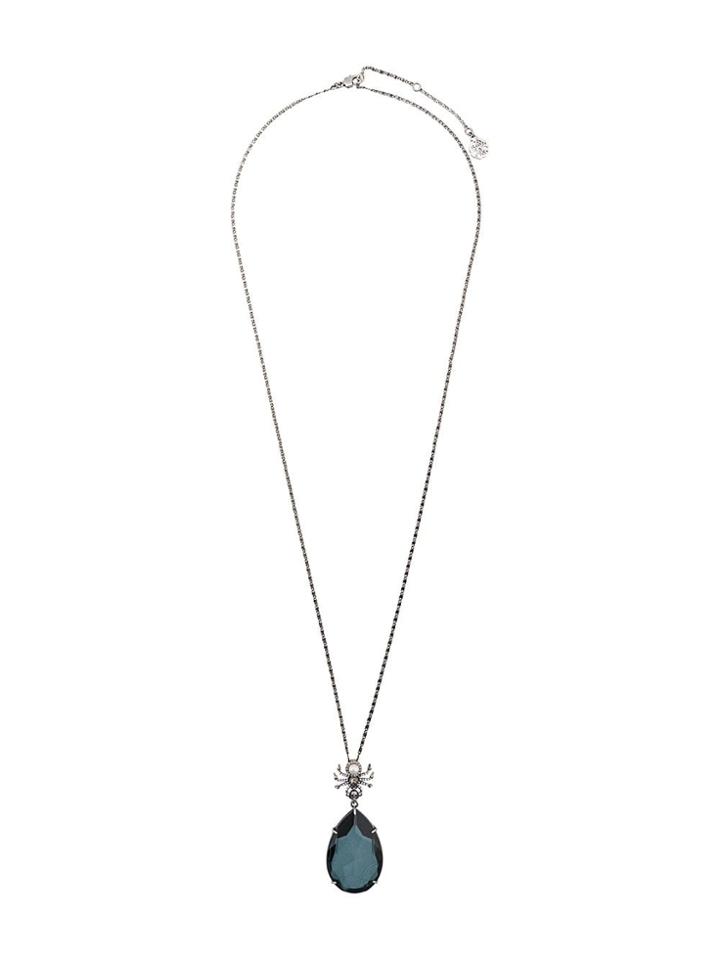 Alexander Mcqueen Spider Droplet Necklace - Silver
