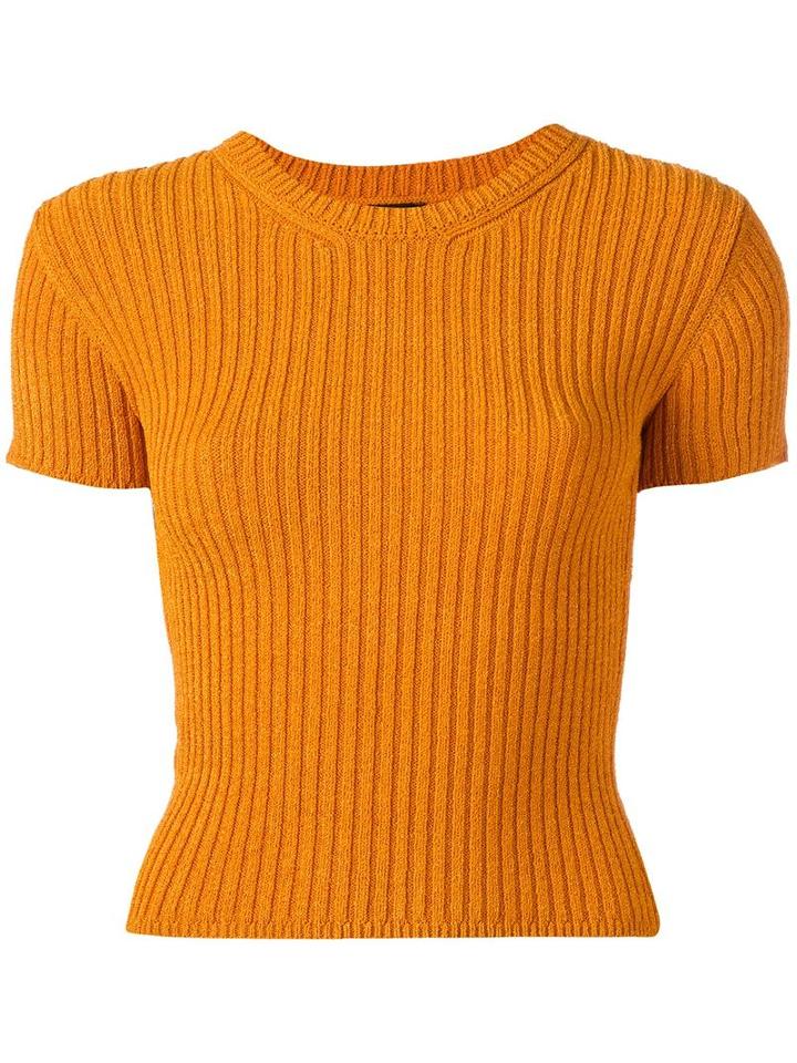 Rachel Comey 'burgeon' Ribbed Top, Women's, Size: Large, Yellow/orange, Nylon/rayon