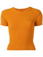 Rachel Comey 'burgeon' Ribbed Top, Women's, Size: Large, Yellow/orange, Nylon/rayon