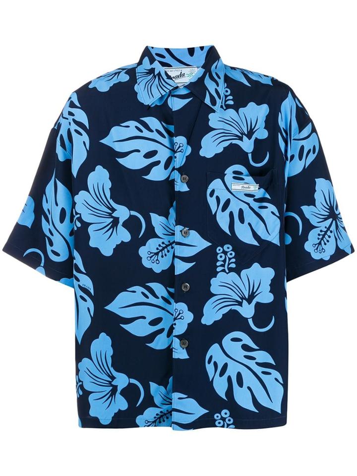 Prada Floral Printed Shirt - Blue