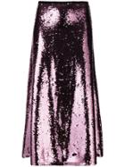 Vivetta Sequined A-line Skirt - Pink & Purple