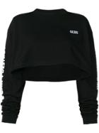 Gcds Cropped Logo Sweatshirt - Black