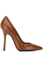 Marc Ellis Snakeskin Effect Studded Pumps - Brown
