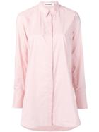 Jil Sander Striped Longline Shirt - Pink
