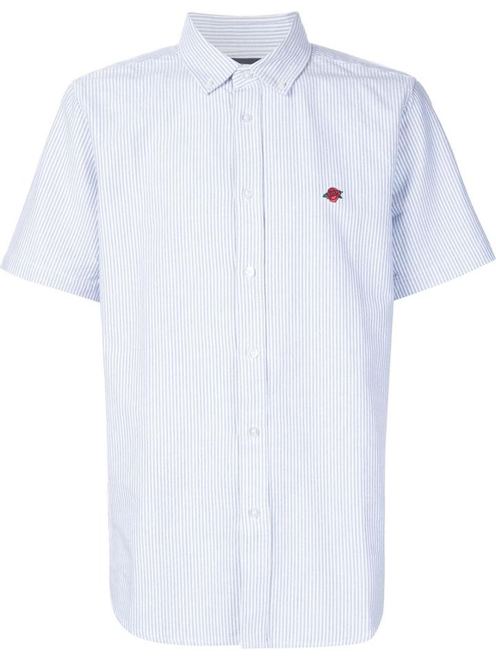 Obey Shortsleeved Striped Shirt, Men's, Size: M, Blue, Cotton