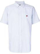 Obey Shortsleeved Striped Shirt, Men's, Size: M, Blue, Cotton