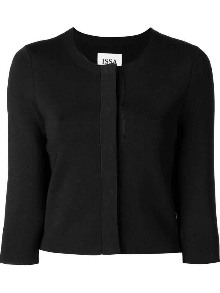 Issa Cropped Cardigan With Three-quarter Length Sleeve