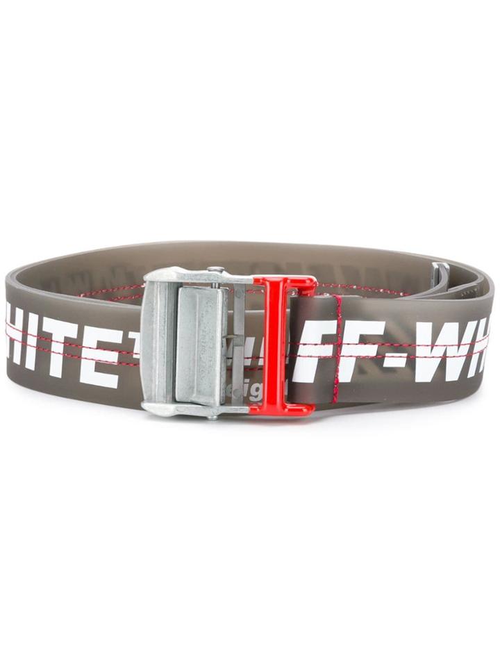 Off-white Contrast Logo Print Belt - Black