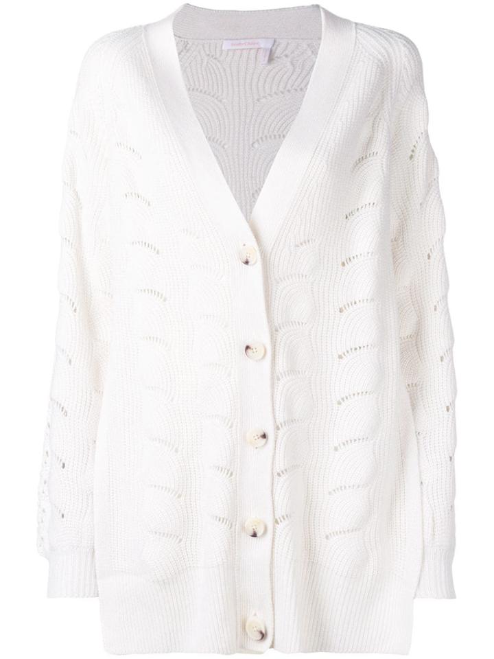 See By Chloé Deep V-neck Cardigan - White