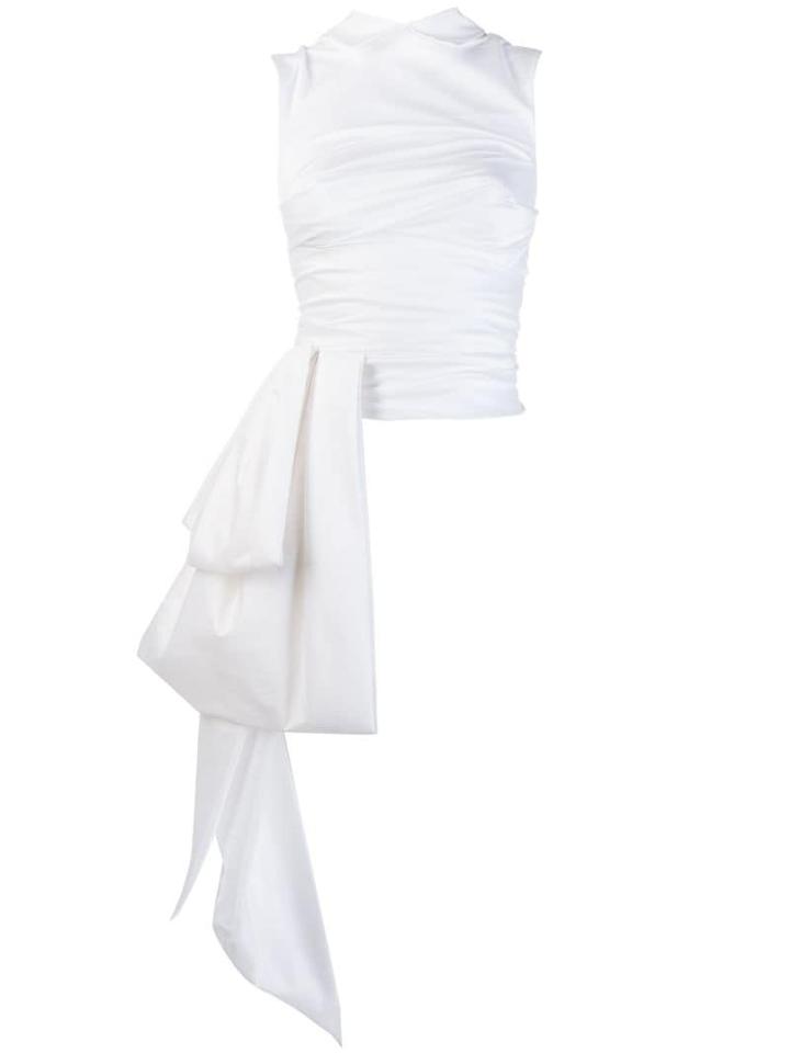 Talbot Runhof Taffeta Top - White