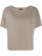 Theory Loose-fit Crew-neck Top - Neutrals