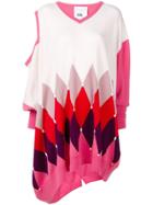 Ballantyne Argyle Asymmetric Jumper - Pink & Purple