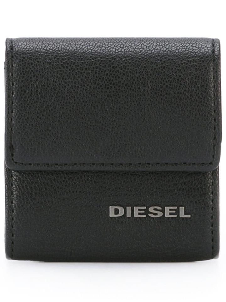 Diesel Logo Plaque Coin Purse - Black