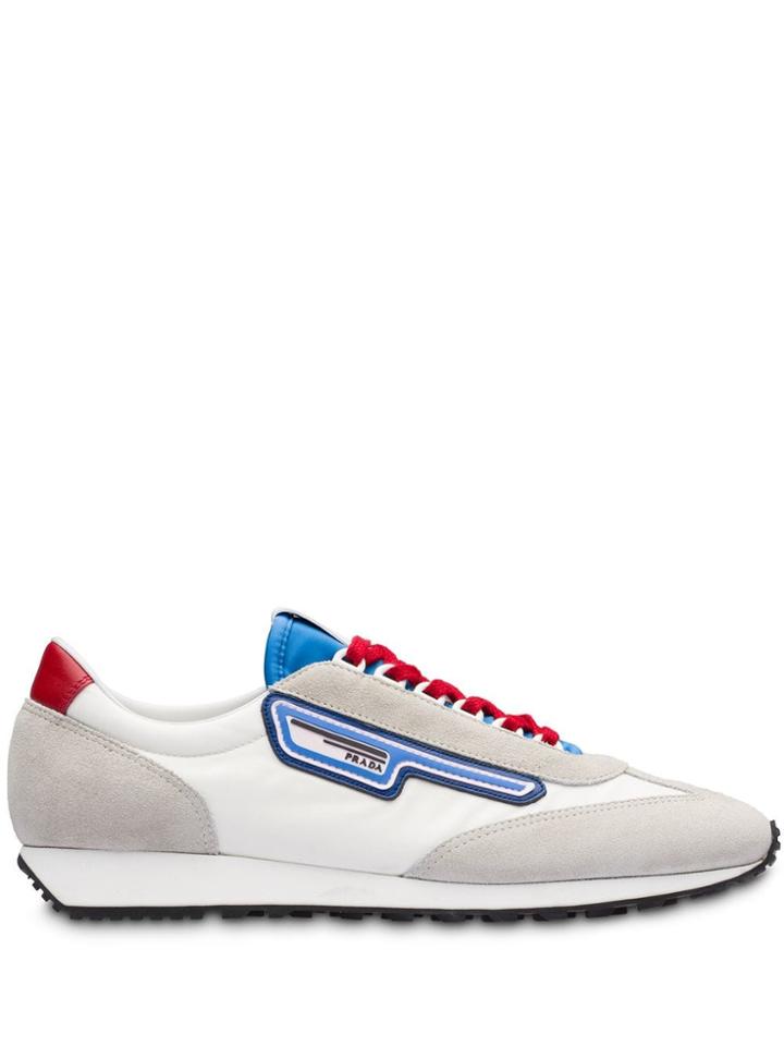 Prada Suede And Nylon Sneakers - Grey