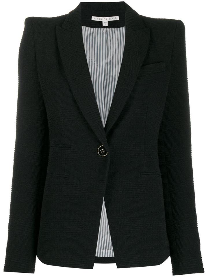 Veronica Beard Single-breasted Structured-shoulders Blazer - Black