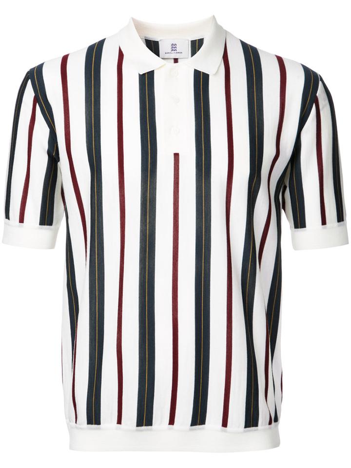 Kent & Curwen Striped Polo Shirt, Men's, Size: Xl, White, Polyamide/wool