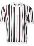 Kent & Curwen Striped Polo Shirt, Men's, Size: Xl, White, Polyamide/wool