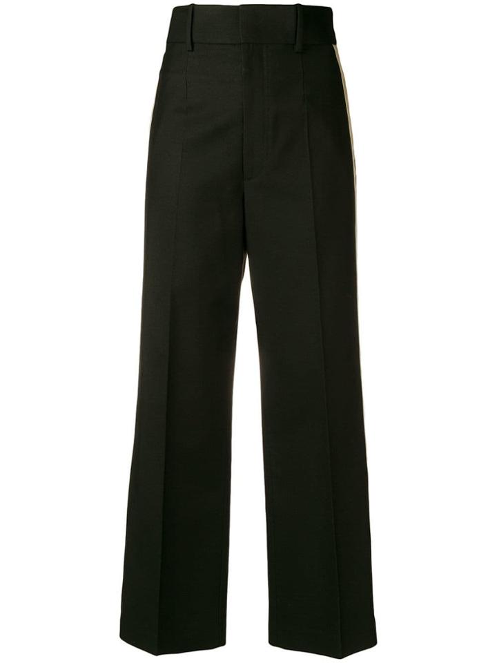 Helmut Lang Side Stripe Cropped Trousers - Black