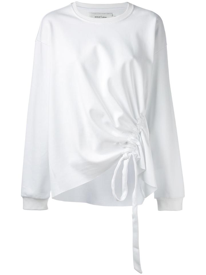 Marques'almeida Front-tie Detail Sweater, Women's, Size: Xs, White, Polyester/polyamide