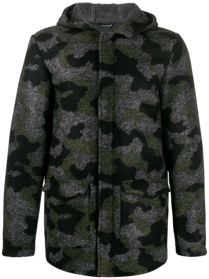 Daniele Alessandrini Camouflage Hooded Jacket - Green