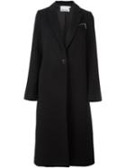 T By Alexander Wang Single Breasted Coat, Women's, Size: 0, Black, Viscose/cashmere/virgin Wool
