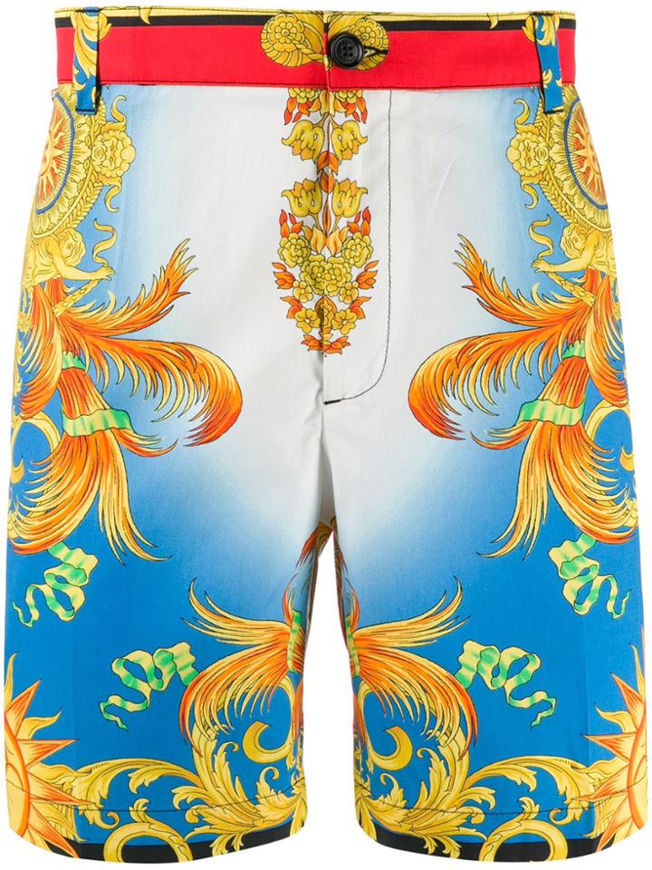 Versace Printed Details Shorts - Blue