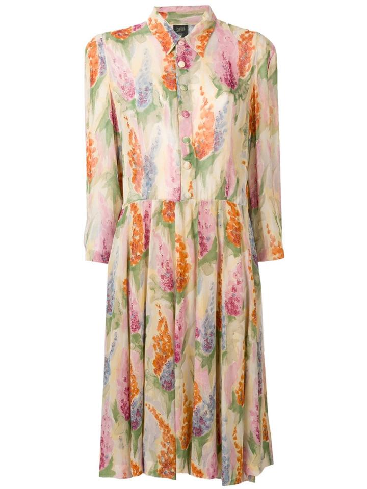 Jean Paul Gaultier Vintage Watercolour Print Shirt Dress - Neutrals