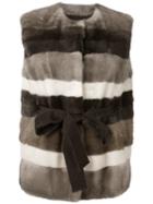 P.a.r.o.s.h. 'quistrio' Gilet, Women's, Size: Medium, Brown, Mink Fur/goat Suede/polyester