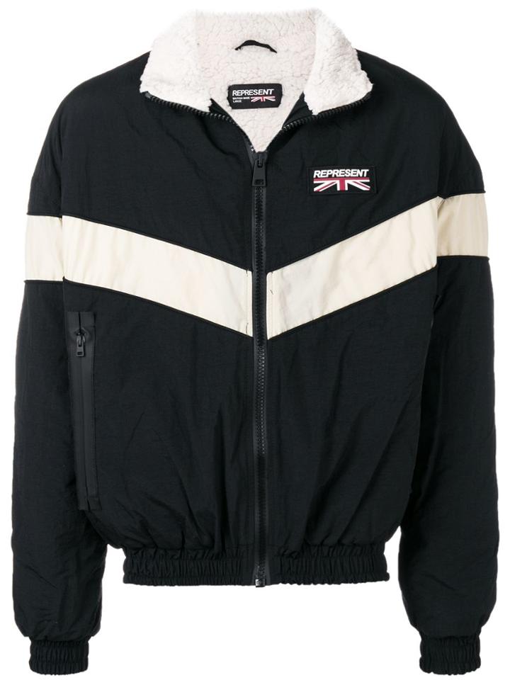 Represent Two-tone Zipped Bomber - Black
