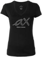 Armani Exchange V-neck Printed T-shirt - Black