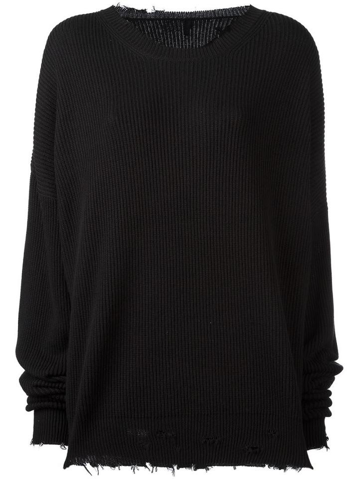 Unravel Project Oversized Jumper, Women's, Size: Small, Black, Cotton/cashmere