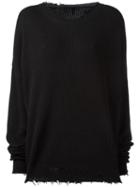 Unravel Project Oversized Jumper, Women's, Size: Small, Black, Cotton/cashmere