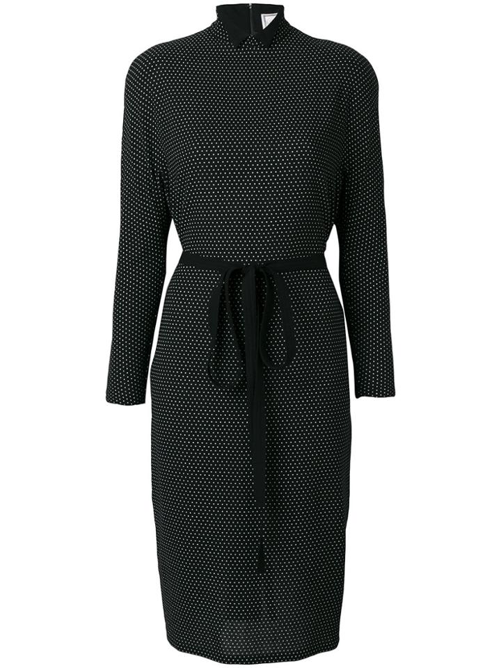 Versace Vintage Polka Dot Print Dress - Black