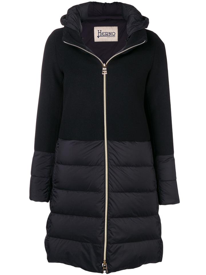 Herno Knit Upper Padded Jacket - Black